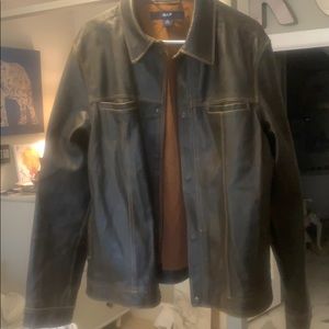 Brown Genuine Leather Jacket Size Medium